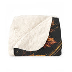 Regal Crest Sherpa Blanket — Vintage Gold Crown Fleece Throw
