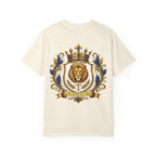 Lion Crest T-Shirt — Regal Crowned Lion with "Faith • Purpose • Peace" Back Graphic
