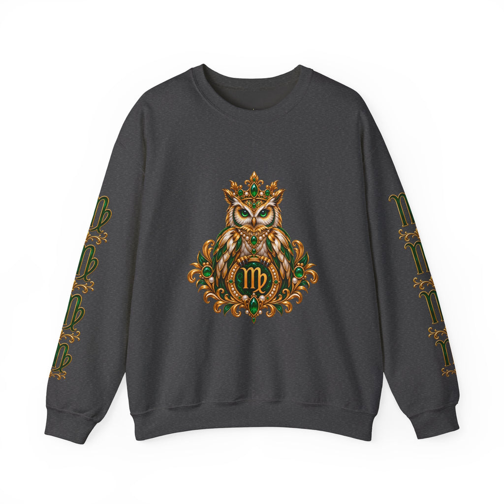Virgo Zodiac Crewneck Sweatshirt — Owl Virgo Astrology Sweatshirt
