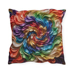 Colorful Swirl Outdoor Pillow — Vibrant Abstract Garden Cushion