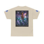 Pisces Mermaid T‑Shirt — Zodiac Art Tee with Night Sea Illustration