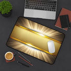 Golden Sunrise Desk Mat — Luxury Metallic Accent Mouse Pad