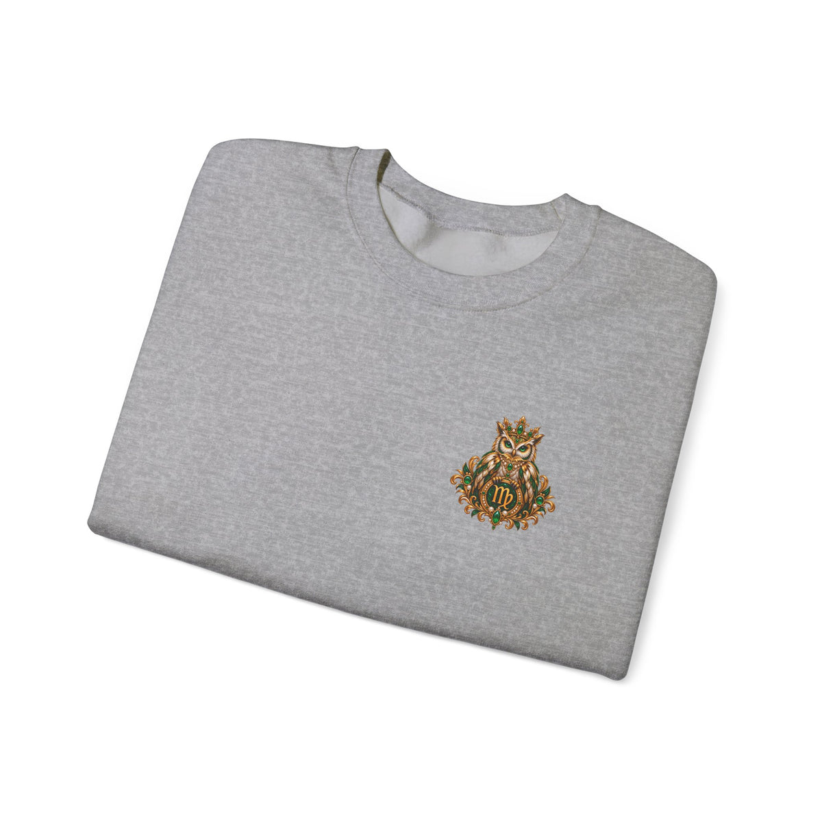 Virgo Zodiac Crewneck Sweatshirt — Owl Virgo Astrology Pullover