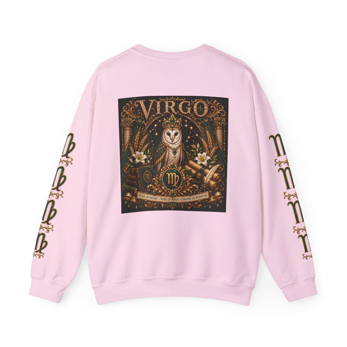 Virgo Zodiac Crewneck Sweatshirt — Owl Virgo Astrology Sweatshirt