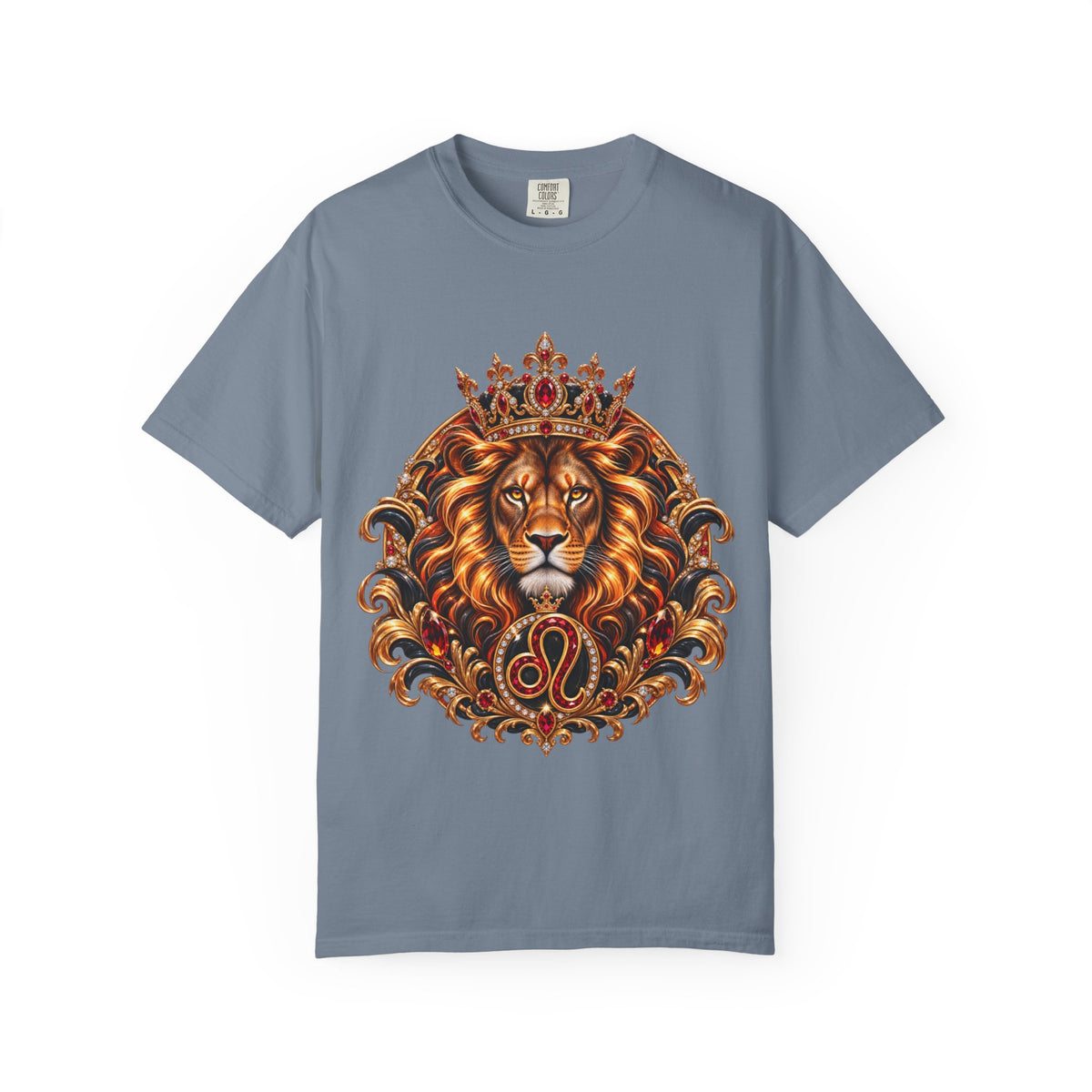 Leo Zodiac Lion T-Shirt — Regal Crowned Lion Astrology Tee
