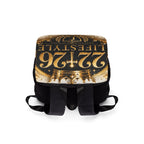 22f26 Lifestyle Gold Crest Backpack — Casual Shoulder Backpack with 'Wrap Yourself in Peace' Design