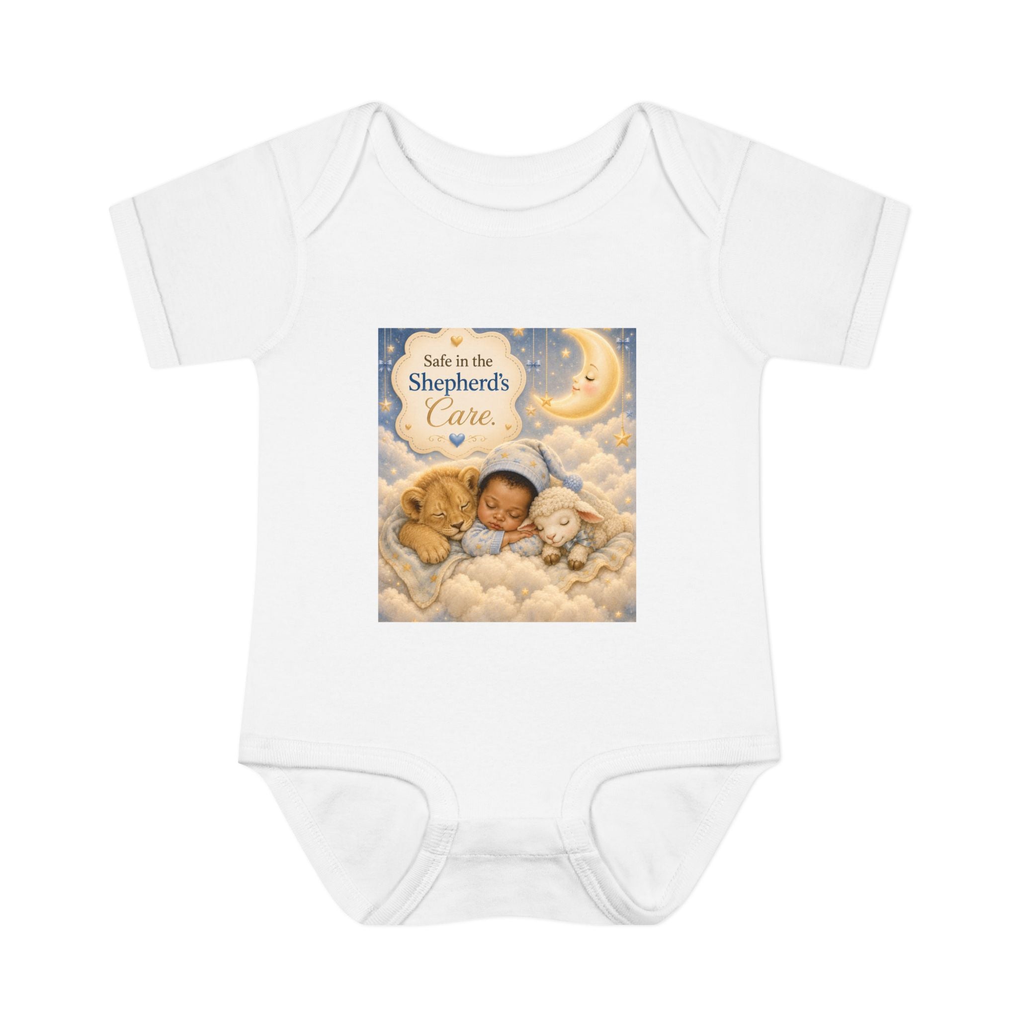 Baby Bodysuit — "Safe in the Shepherd's Care" Newborn Onesie (Nursery Gift)