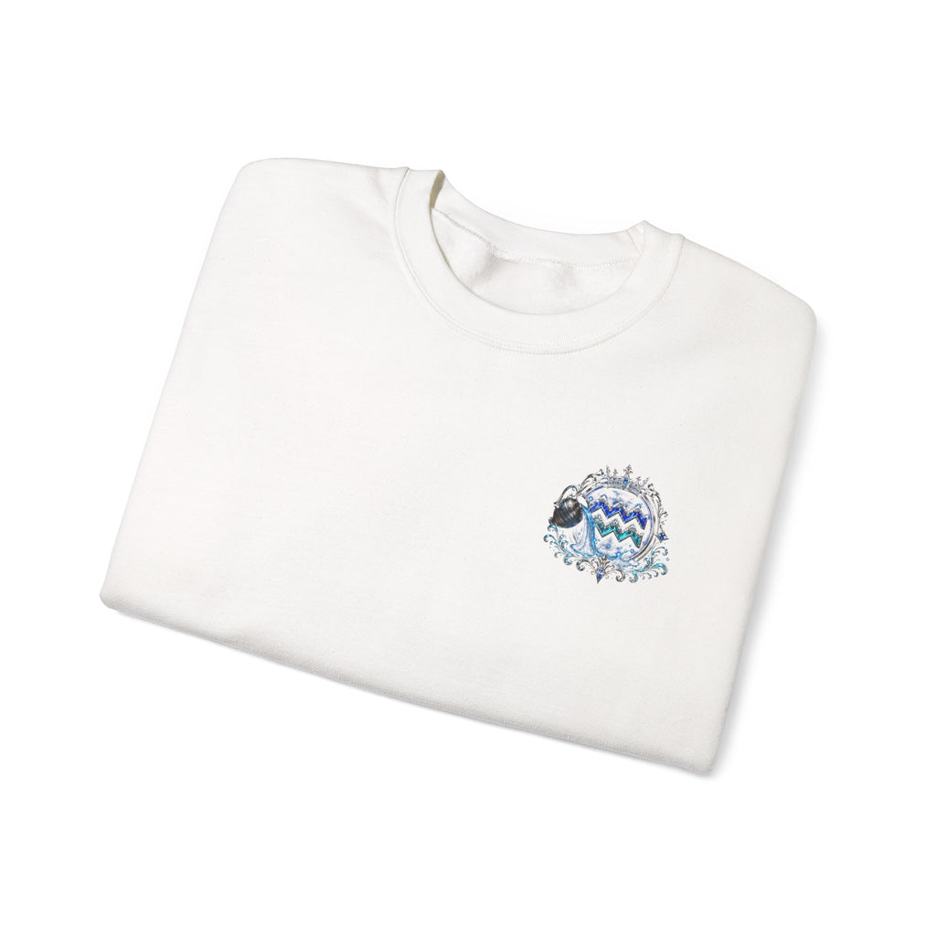 Aquarius Crewneck Sweatshirt — Zodiac Water-Bearer Astrology Pullover