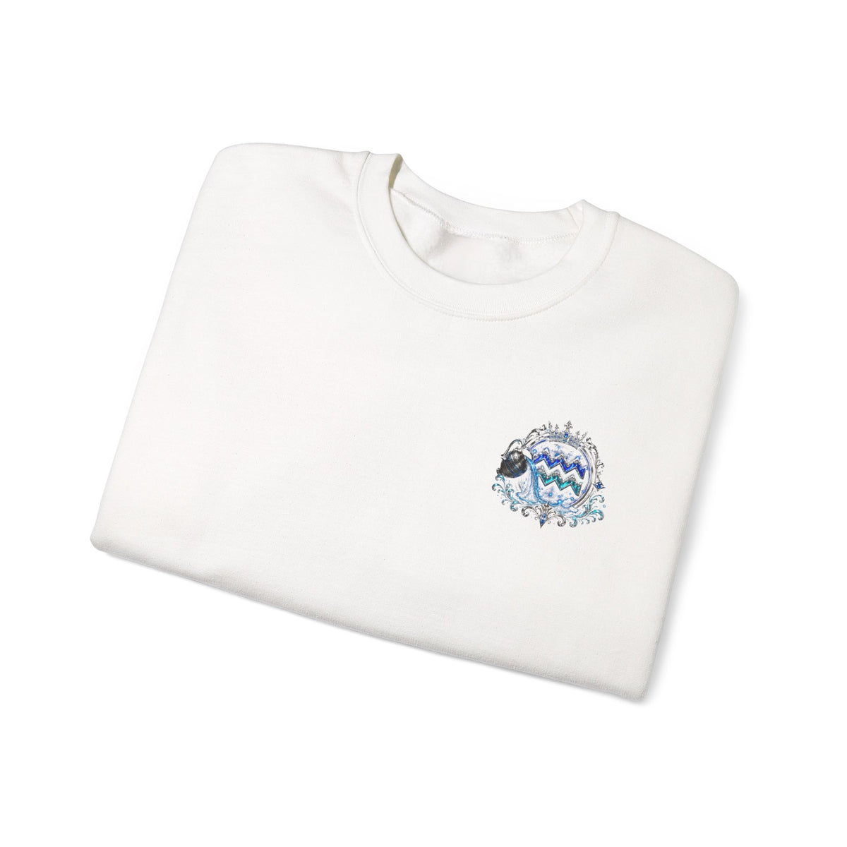 Aquarius Crewneck Sweatshirt — Zodiac Water-Bearer Astrology Pullover