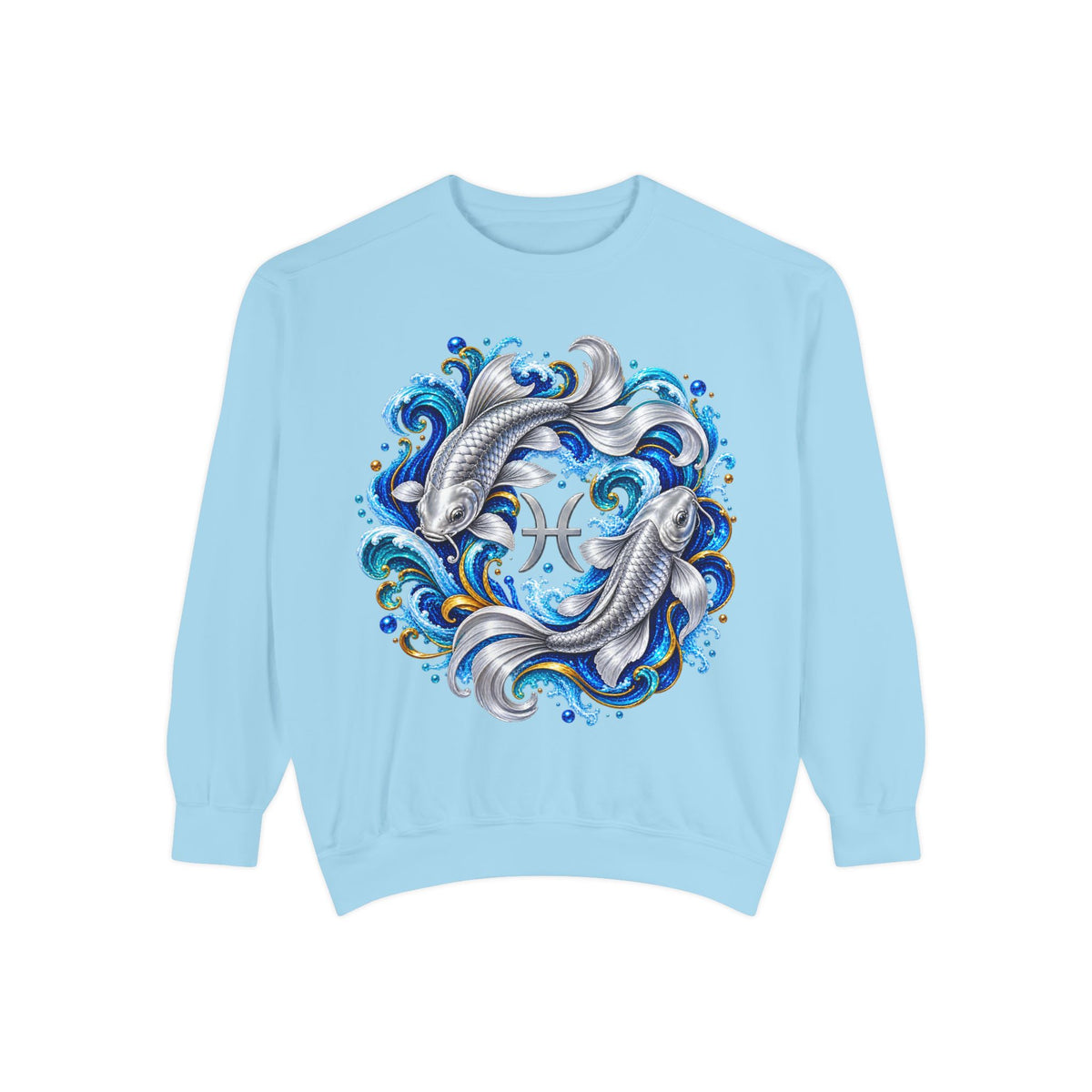 Pisces Zodiac Sweatshirt – Artistic Koi Fish Horoscope Pullover