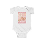 Infant Bodysuit - "Born in God's Little Heaven" Pink Sleeping Baby Graphic