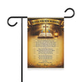Garden Flag — "Prayer For New Mornings" Inspirational Garden Banner with Cross & Psalm Text