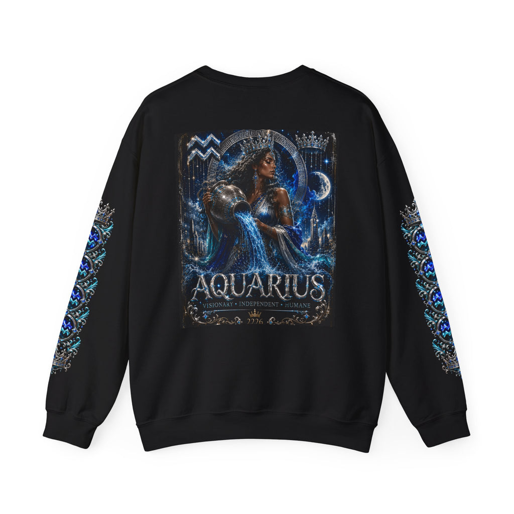 Aquarius Crewneck Sweatshirt — Zodiac Water-Bearer Astrology Pullover