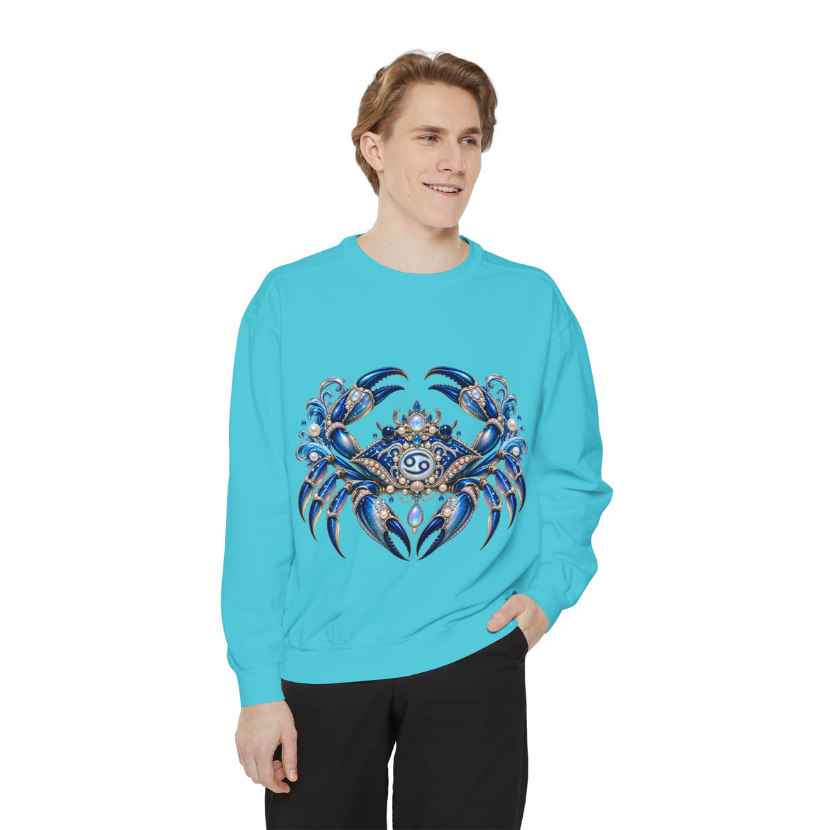 Cancer Zodiac Sweatshirt — Blue Crab Astrology Crewneck