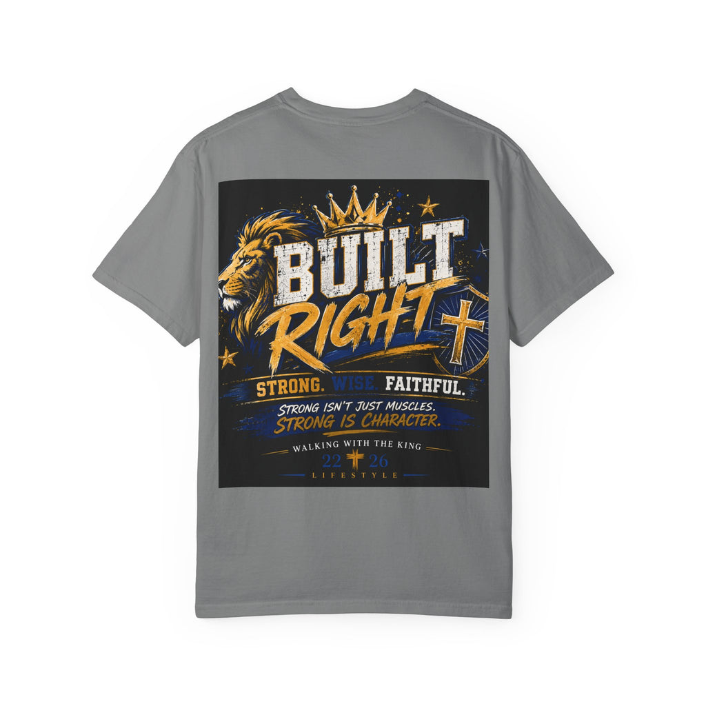 Built Right Lion T-Shirt — Strong, Wise & Faithful Christian Tee