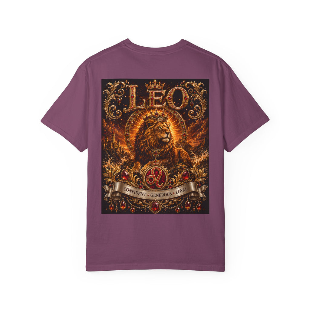 Leo Zodiac Lion T-Shirt — Regal Crowned Lion Astrology Tee
