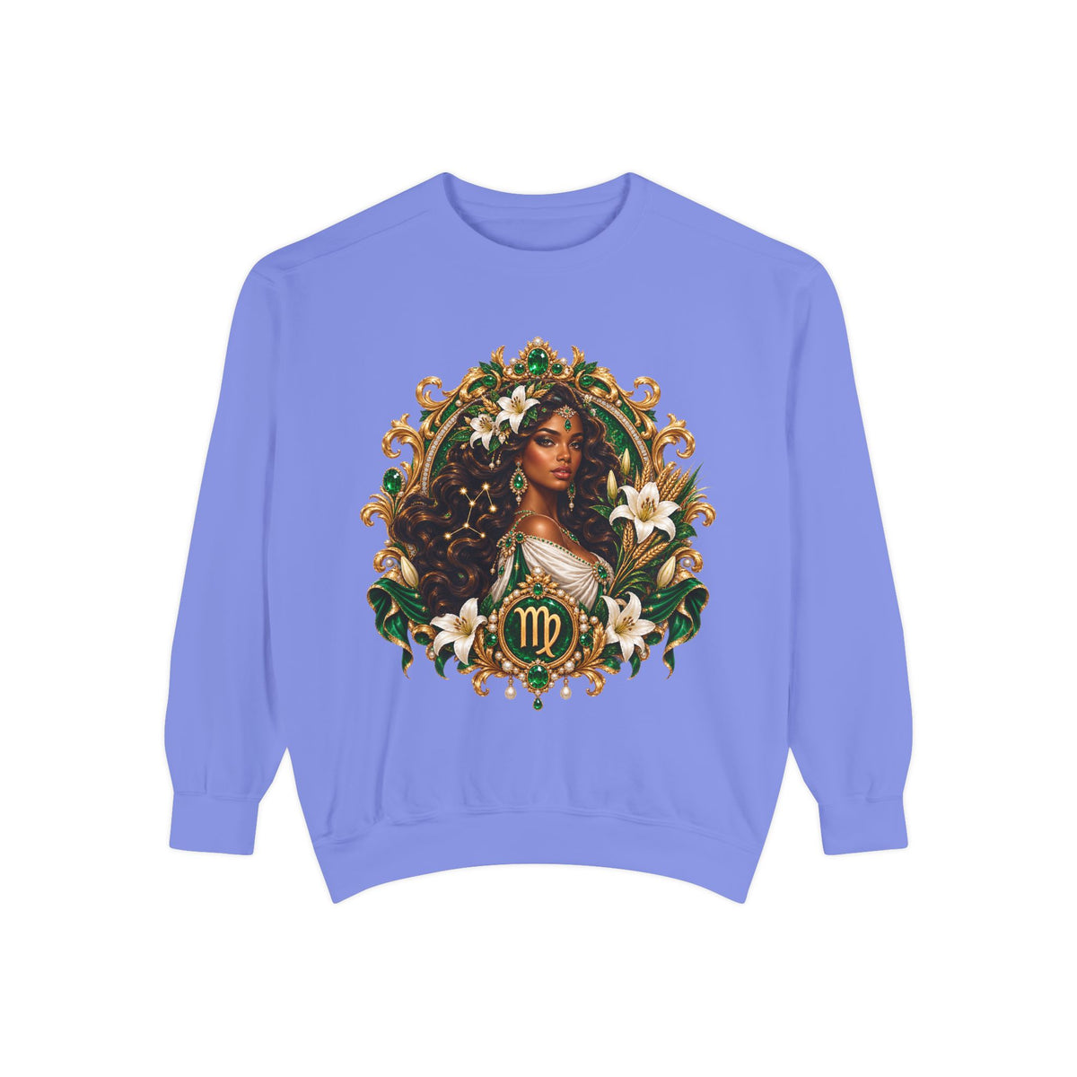 Virgo Zodiac Sweatshirt — Virgo Goddess & Owl Astrology Crewneck