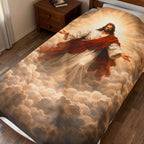 Jesus Ascension Velveteen Plush Blanket — Faith-Inspired Religious Throw for Easter & Comfort