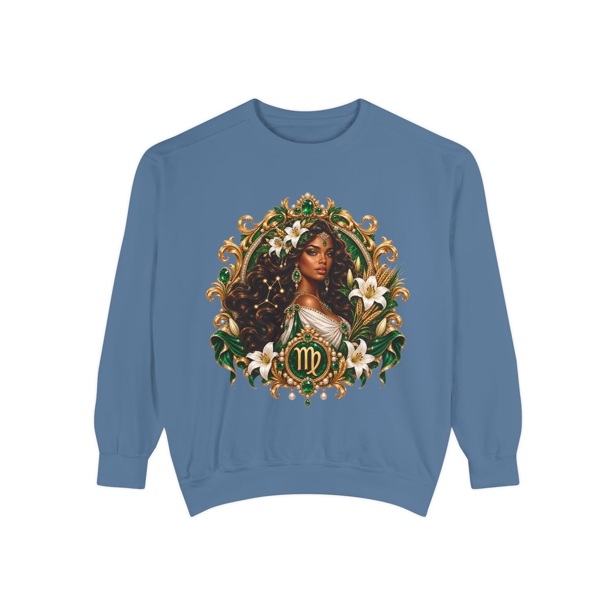 Virgo Zodiac Sweatshirt — Virgo Goddess & Owl Astrology Crewneck
