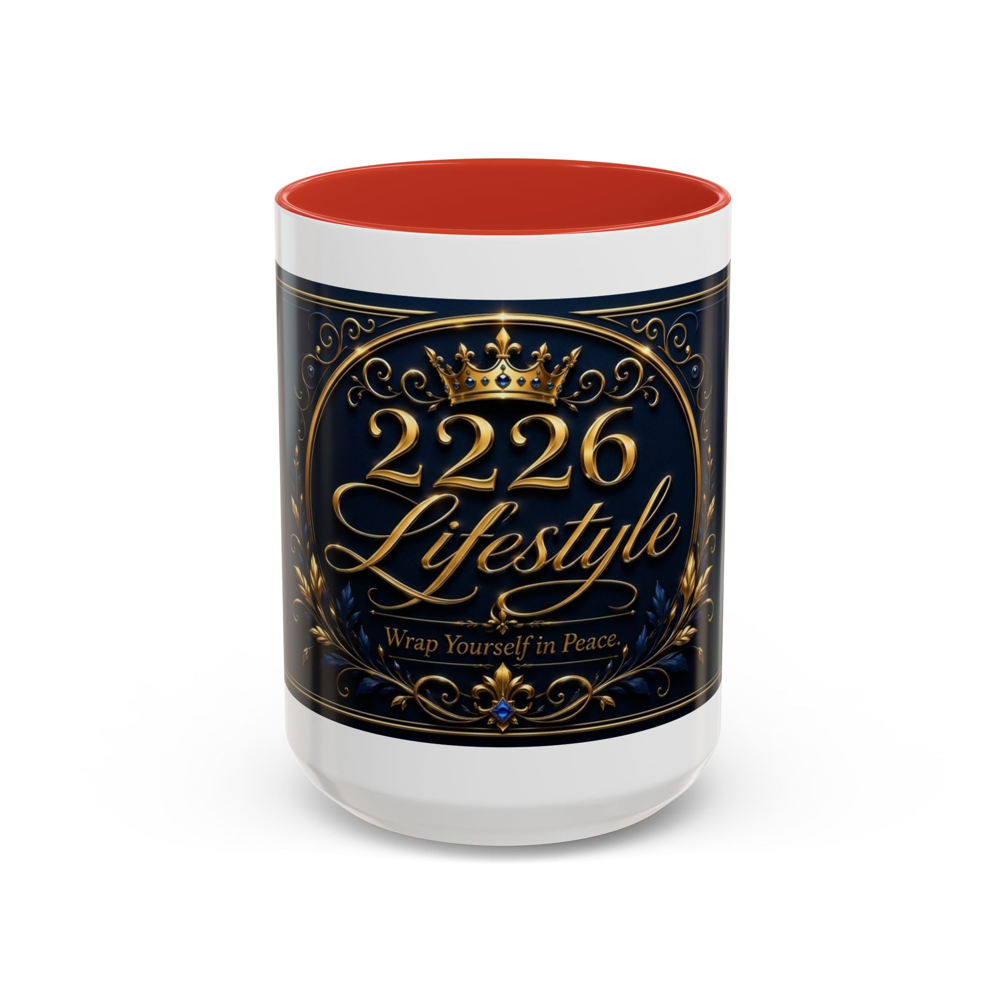 Accent Coffee Mug — '2226 Lifestyle' Gold Crown Decorative Coffee Mug
