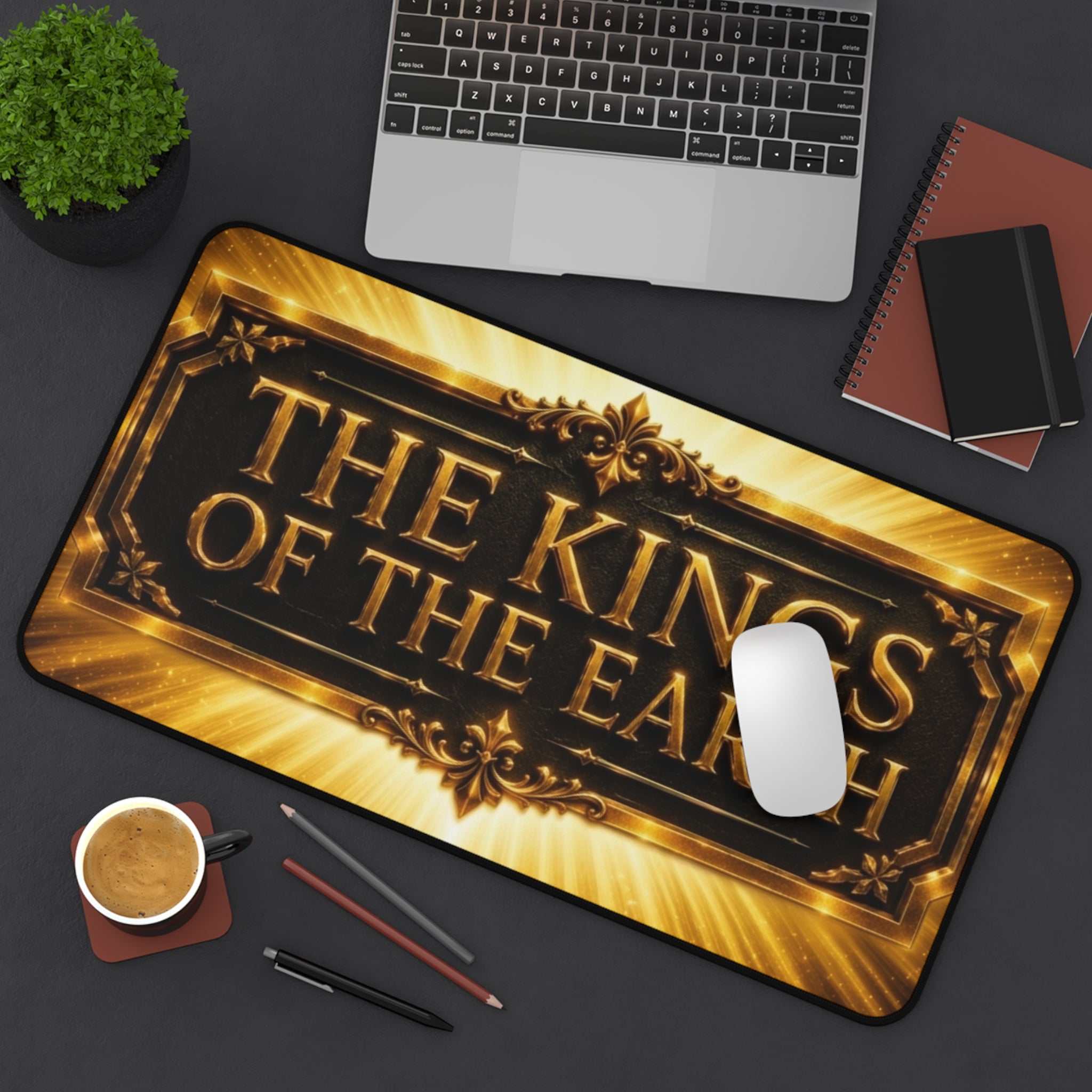 The Kings of the Earth Desk Mat — Gold Regal Gaming Mouse Pad