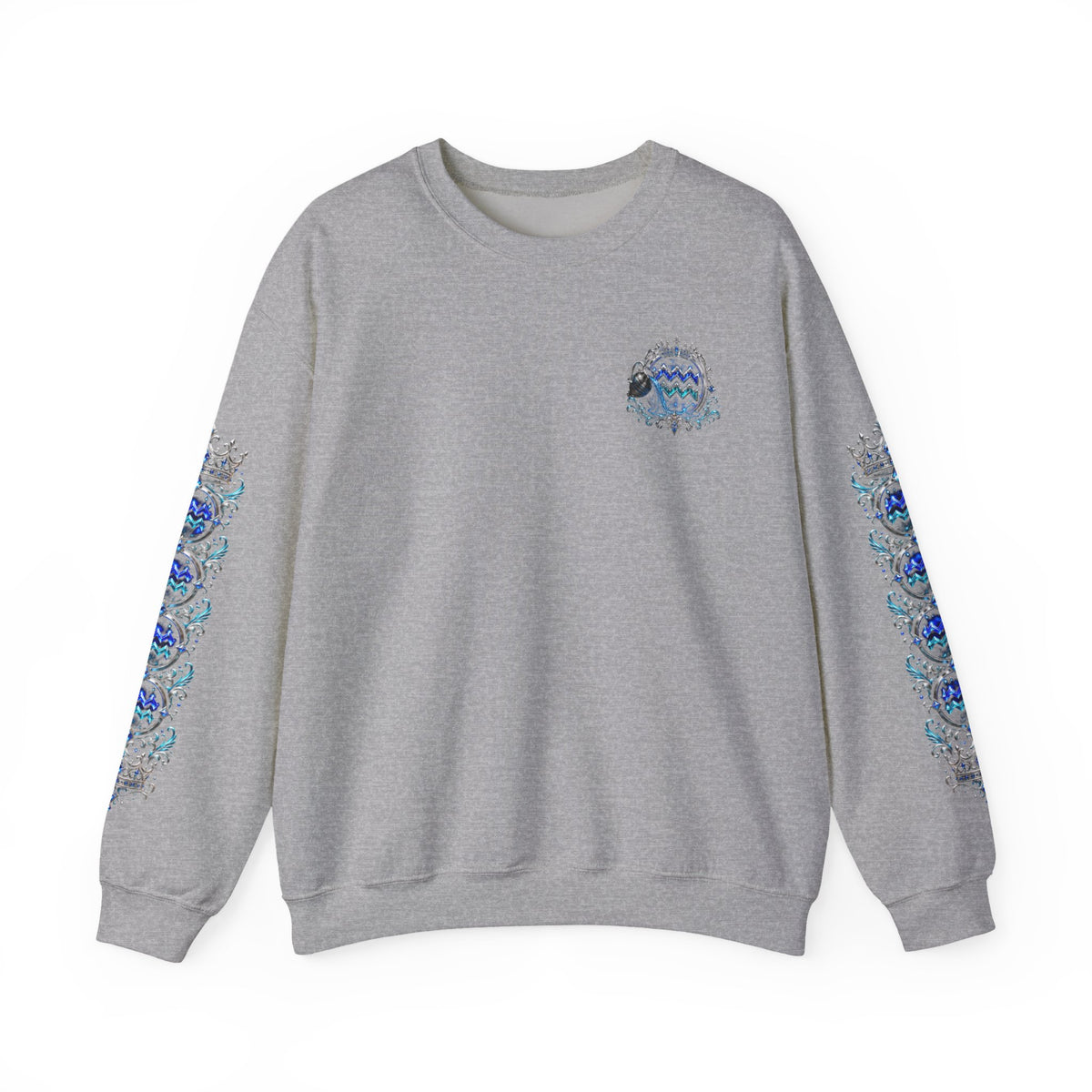 Aquarius Crewneck Sweatshirt — Zodiac Water-Bearer Astrology Pullover