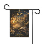 "The Joy of the Lord is My Strength" — Faith Garden Flag | Outdoor Scripture Banner
