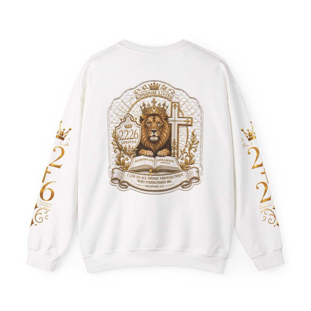 Lion & Cross Crewneck Sweatshirt — 2226 Psalm Christian Faith Pullover