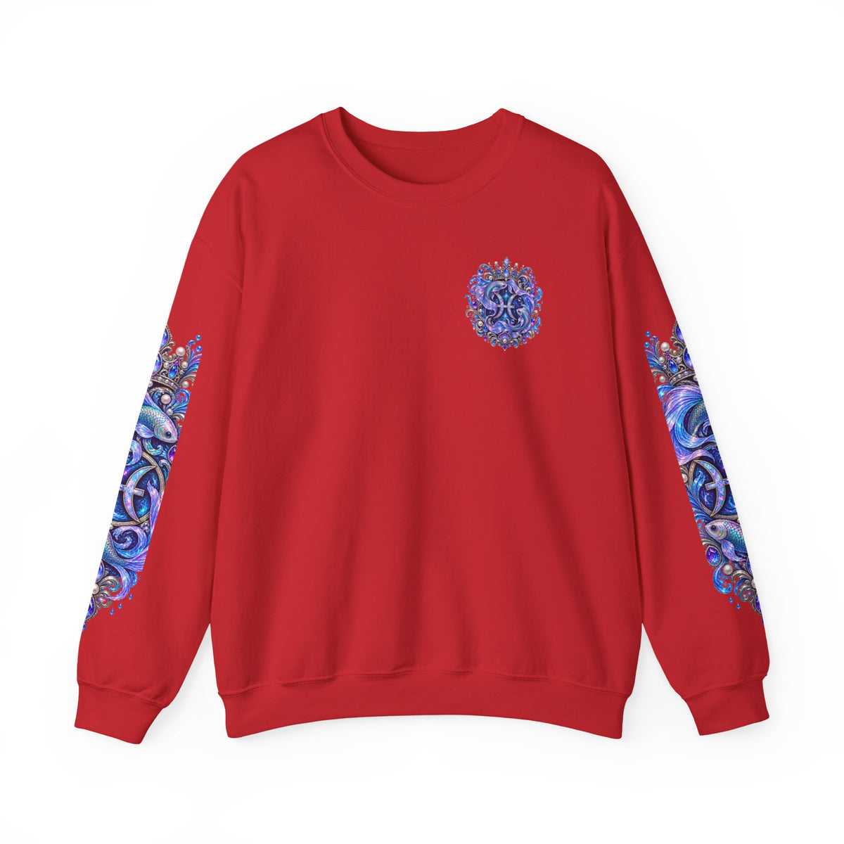 Pisces Shark Zodiac Crewneck Sweatshirt — Mystical Ocean Astrology Pullover