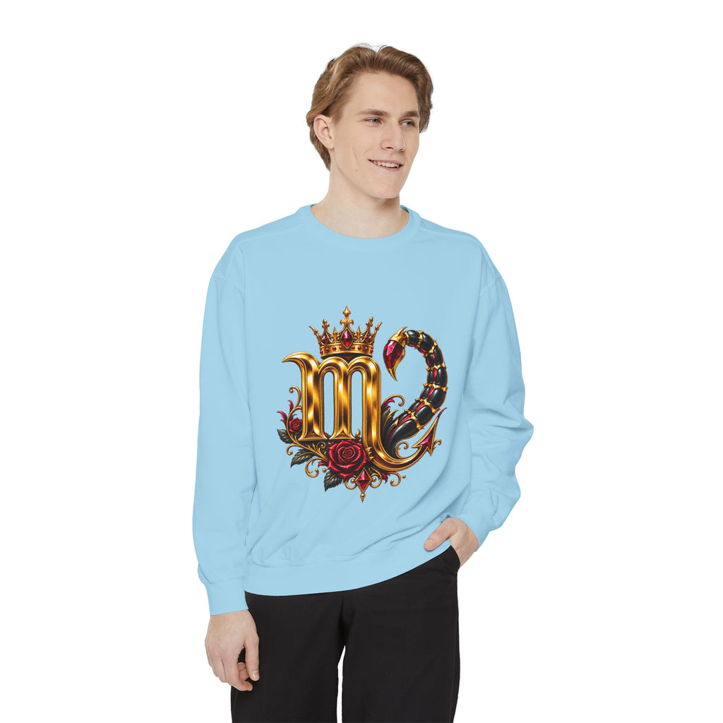 Scorpio Zodiac Sweatshirt — Regal Gold Scorpion Astrological Crewneck