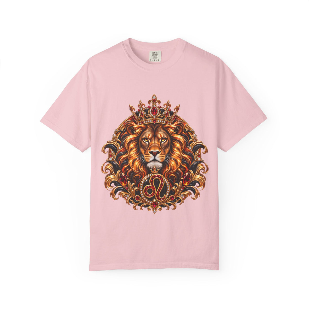 Leo Zodiac Lion T-Shirt — Regal Crowned Lion Astrology Tee