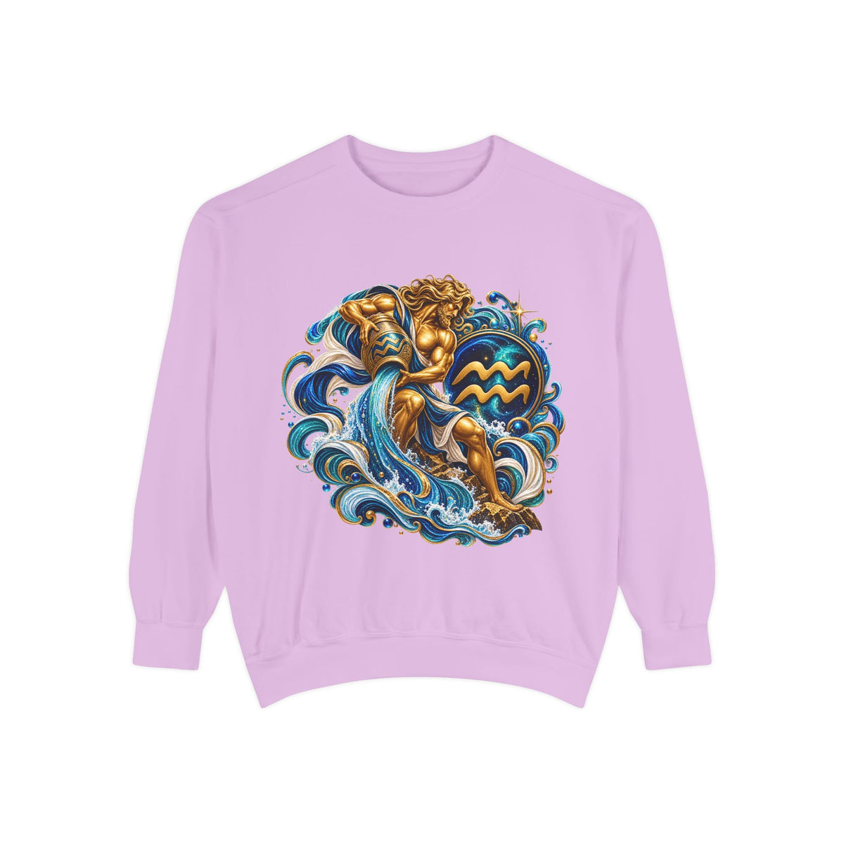 Aquarius Zodiac Sweatshirt — Water Bearer Astrology Graphic Crewneck