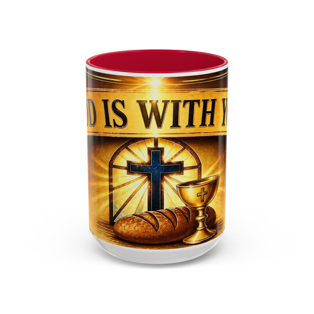 Inspirational Communion Mug — "God Is With You" Christian Coffee Cup
