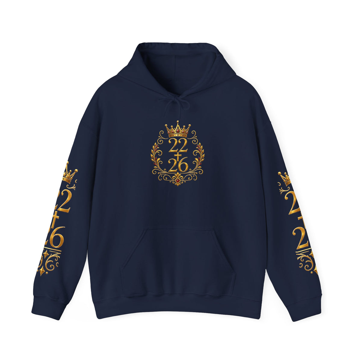 Lion Crest Hoodie – "22:26" Bible Verse Religious Pullover
