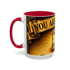 You Are Not Alone Christian Mug — Communion Cross & Bread Chalice Coffee Cup