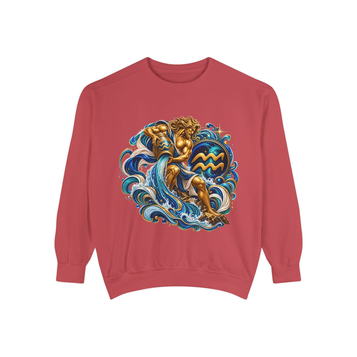 Aquarius Zodiac Sweatshirt — Water Bearer Astrology Graphic Crewneck