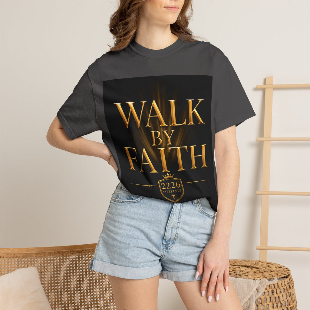 T-Shirt - "Walk By Faith / Not By Sight" Inspirational Christian Tee