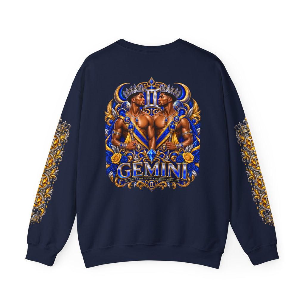 Gemini Zodiac Crewneck Sweatshirt — Twin Gods Astrology Graphic