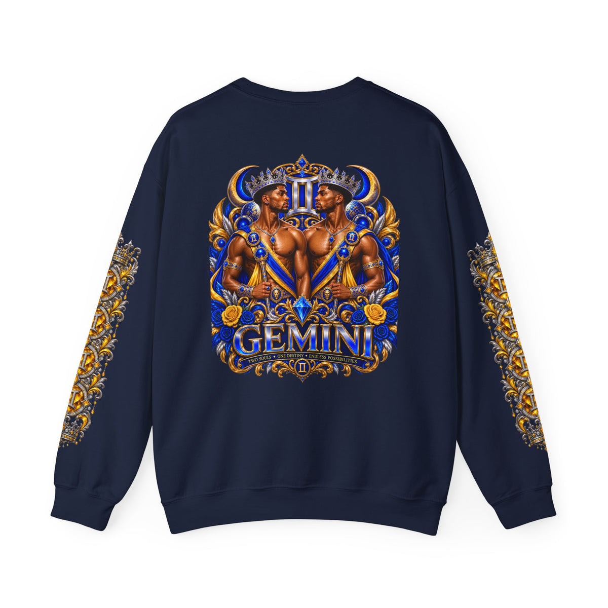 Gemini Zodiac Crewneck Sweatshirt — Twin Gods Astrology Graphic