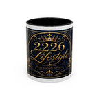 Accent Coffee Mug — '2226 Lifestyle' Gold Crown Decorative Coffee Mug