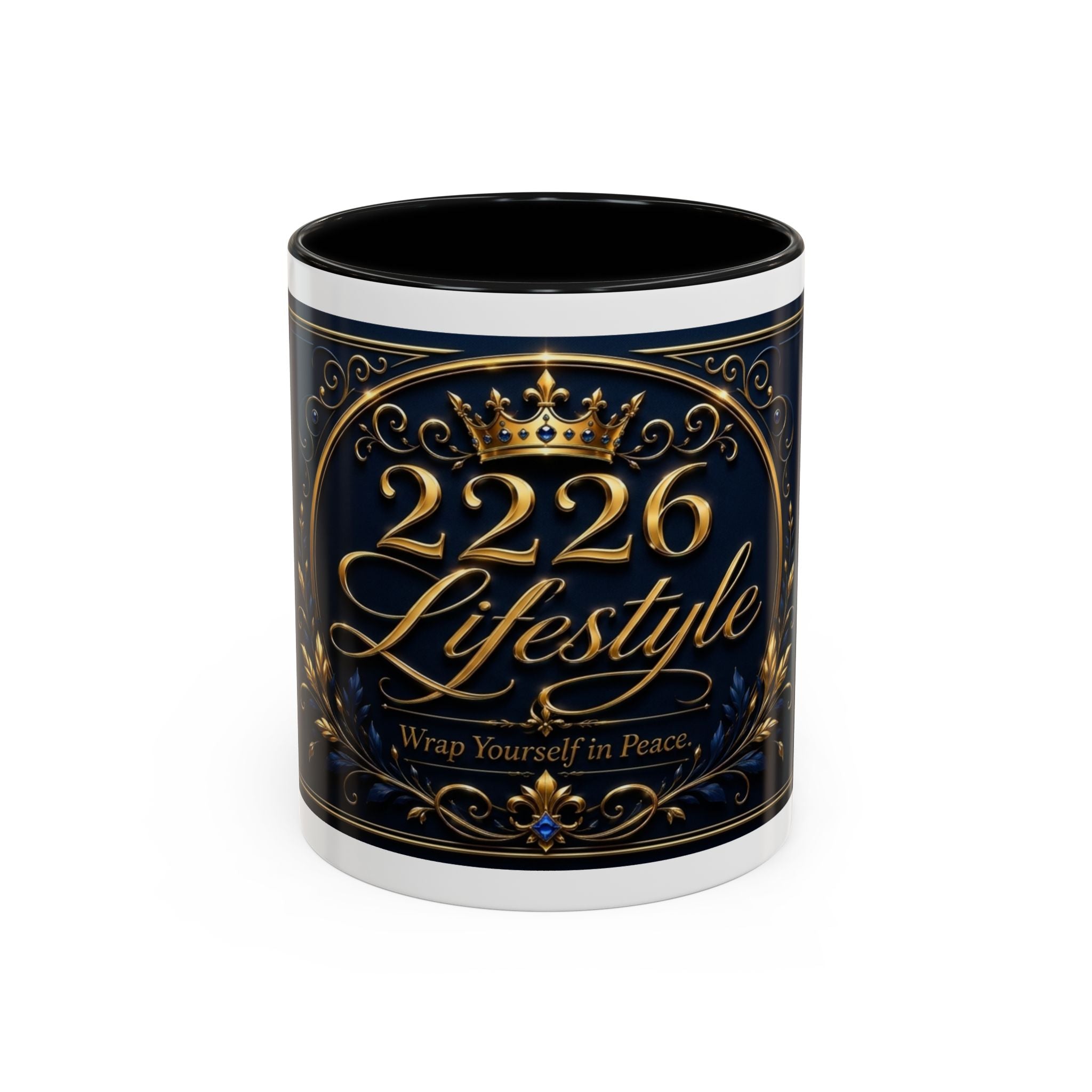 Accent Coffee Mug — '2226 Lifestyle' Gold Crown Decorative Coffee Mug