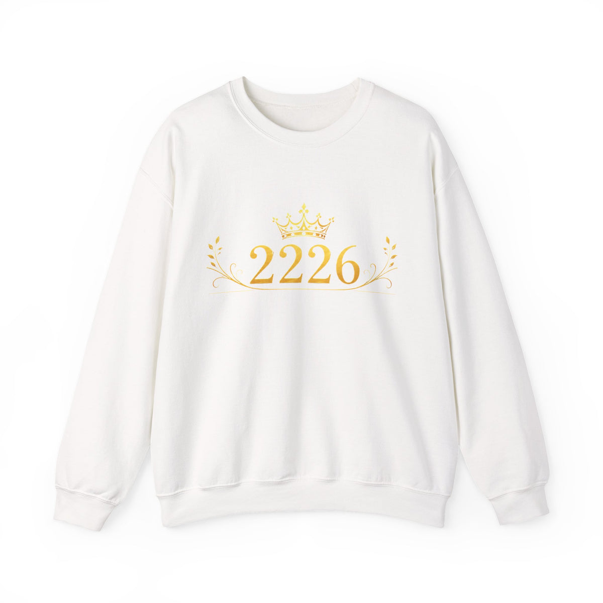Crewneck Sweatshirt — Gold Crown '2226' Royal Crest Design