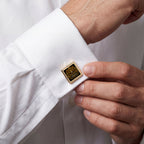 Gold Square 'Kingdom Living' Cufflinks - Elegant Religious Formalwear Accessory