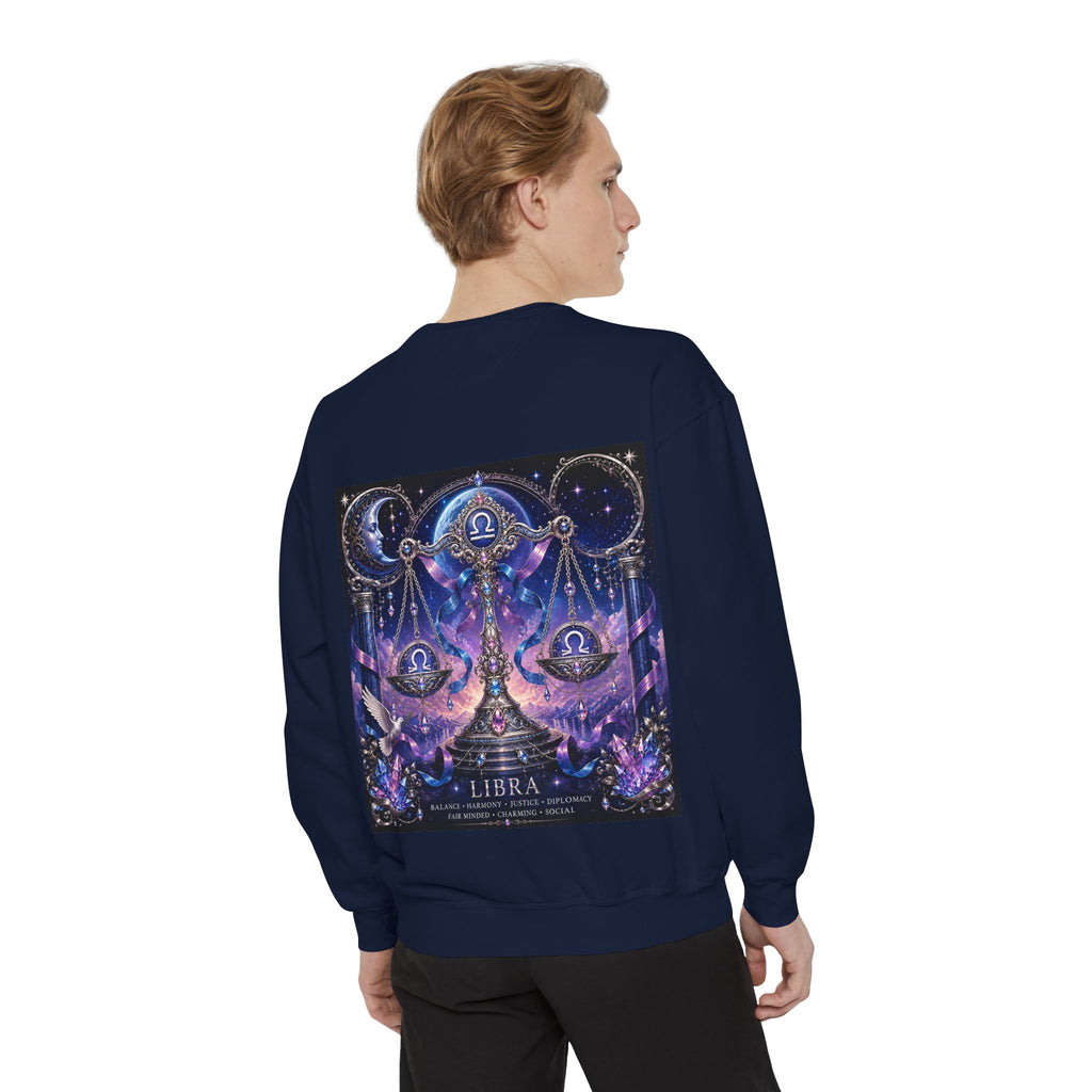 Libra Zodiac Sweatshirt — Scales Astrology Graphic Crewneck