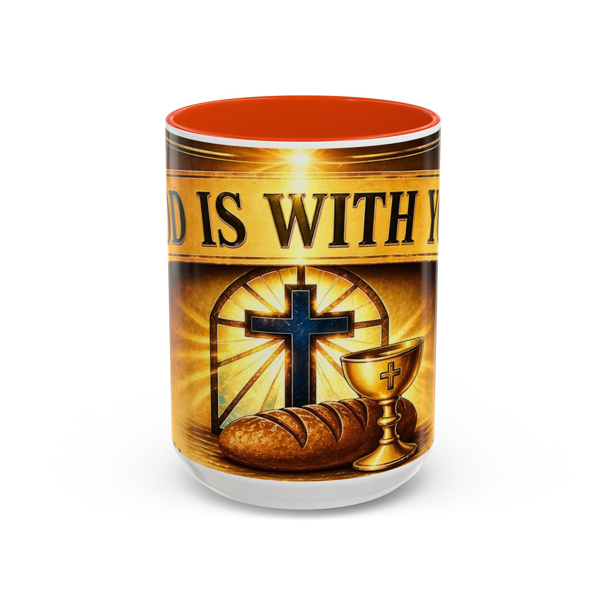 Inspirational Communion Mug — "God Is With You" Christian Coffee Cup