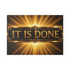 Glass Cutting Board – “It Is Done” Radiant Gold Decorative Kitchen Board
