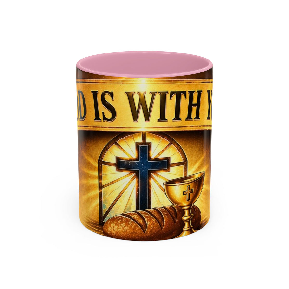 Inspirational Communion Mug — "God Is With You" Christian Coffee Cup