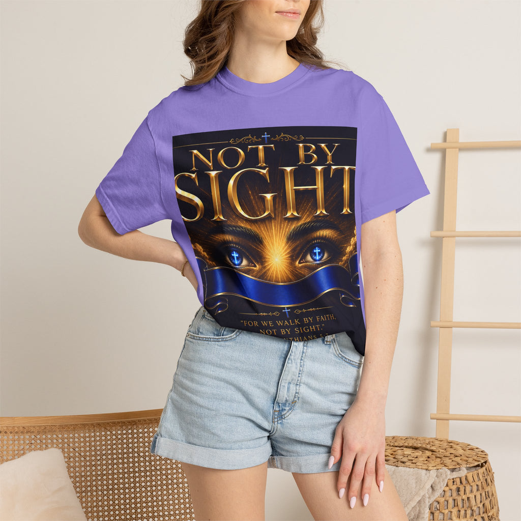 Not By Sight / Walk By Faith T‑Shirt — Christian Faith Graphic Tee