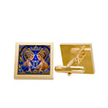 Gold Gemini Cufflinks — Zodiac Twins Astrological Jewelry