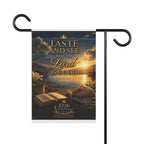 Garden Flag — "Taste and See That the Lord Is Good" Psalm 34:8 Inspirational Banner